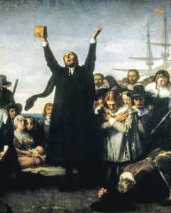 Puritans land in America